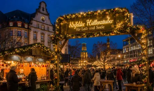 Weihnachtsmarkt H&uuml;ttenzauber f&uuml;r Leib und Seele:  in Krefeld ansehen
