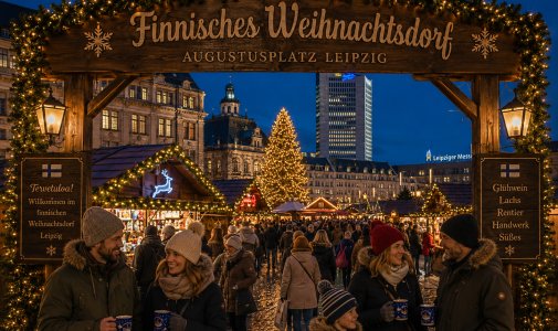 Finnisches Weihnachtsdorf Augustusplatz besuchen Finnisches Weihnachtsdorf Augustusplatz besuchen